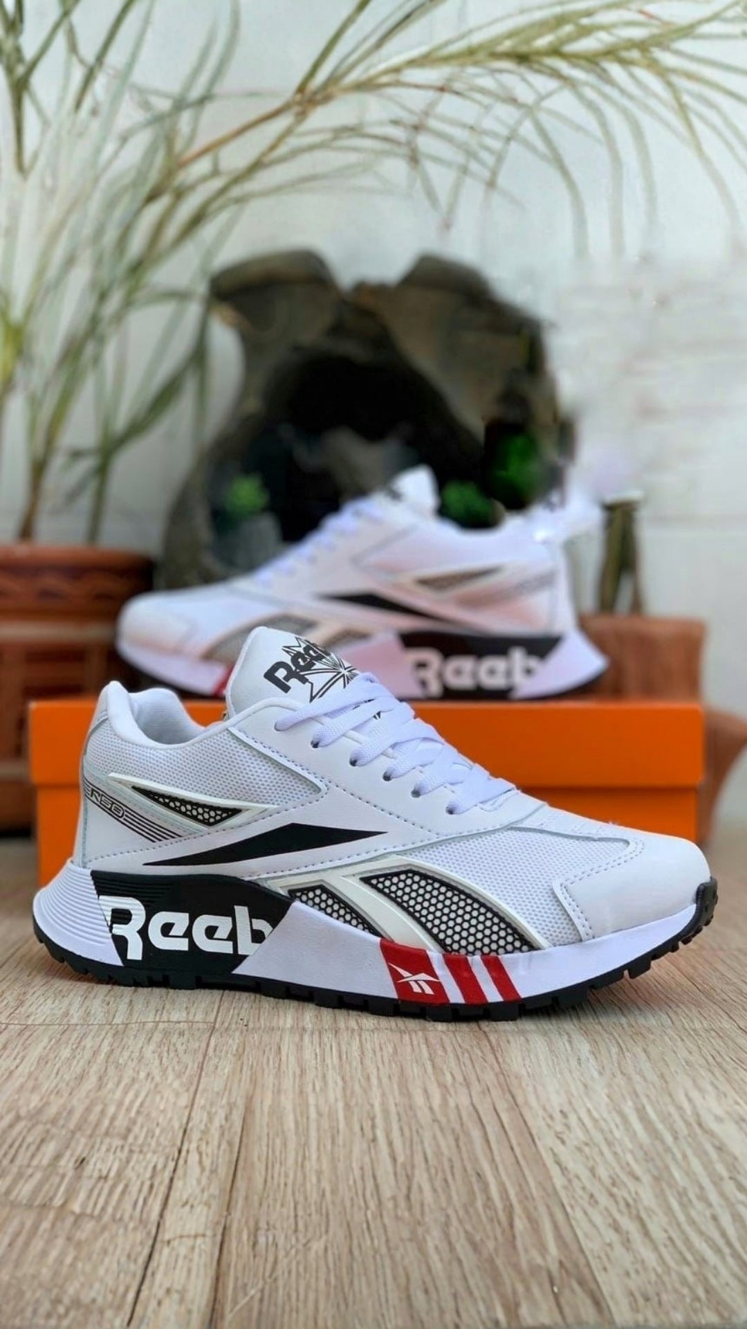 Reebok Caballero Blanco Negro