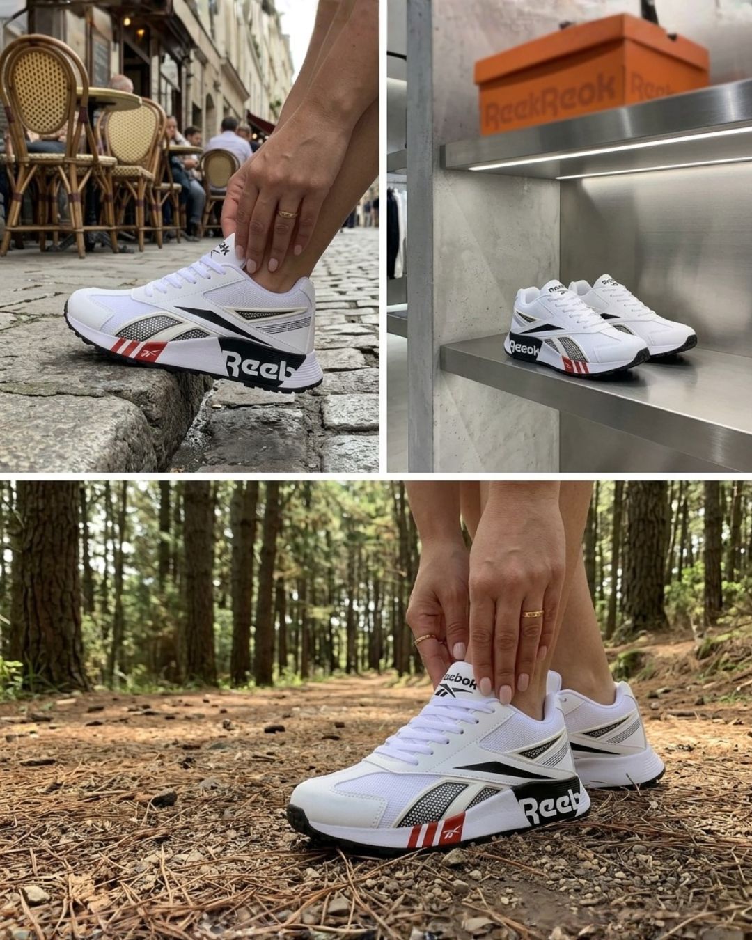 Reebok Caballero Blanco Negro